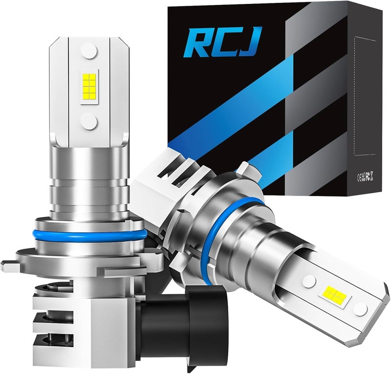 RCJ Fog Weather Light Bulbs, 9005/HB3 Bulbs 6000K Cool White with Cooling Fan, Plug-N-Play, Pack of 2 - Image 1